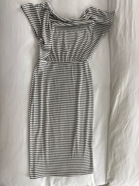 Striped Black & White Tube Dress